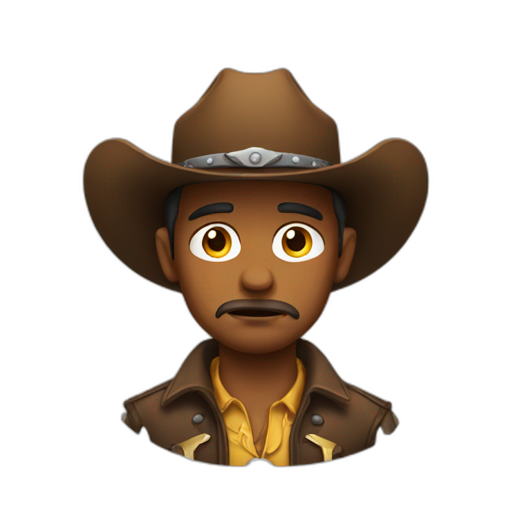 sad cowboy emoji face emoji