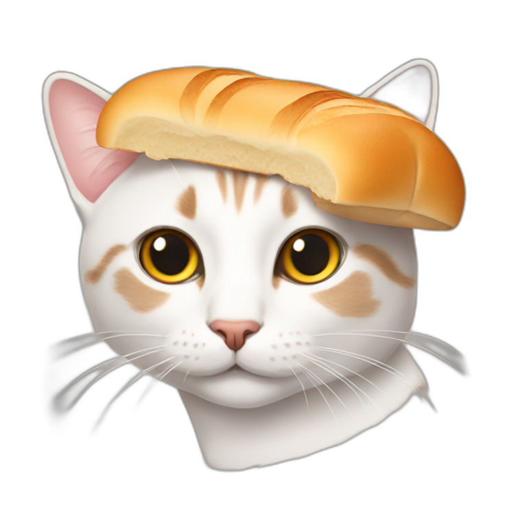 Cat with bread head emoji