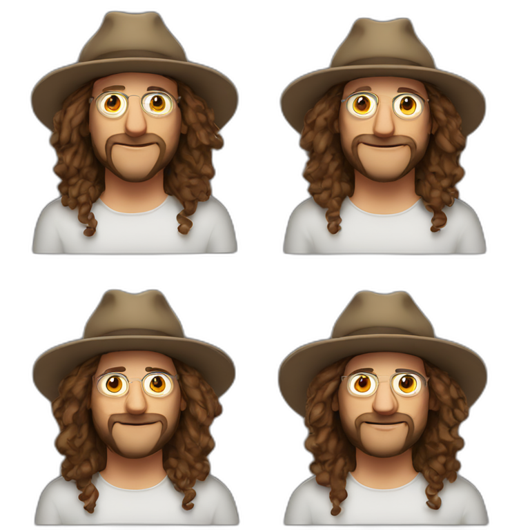 Ben goertzel with a hat, without beard and without moustache emoji