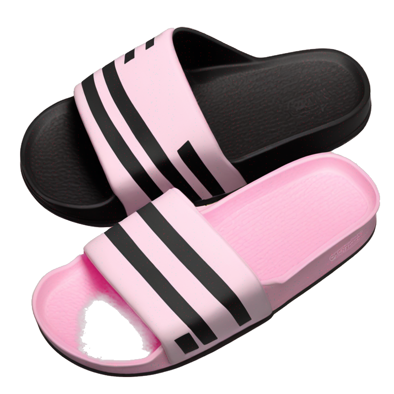 adidas adilettes sandals comfort pink cloud and black emoji AI Emoji Generator