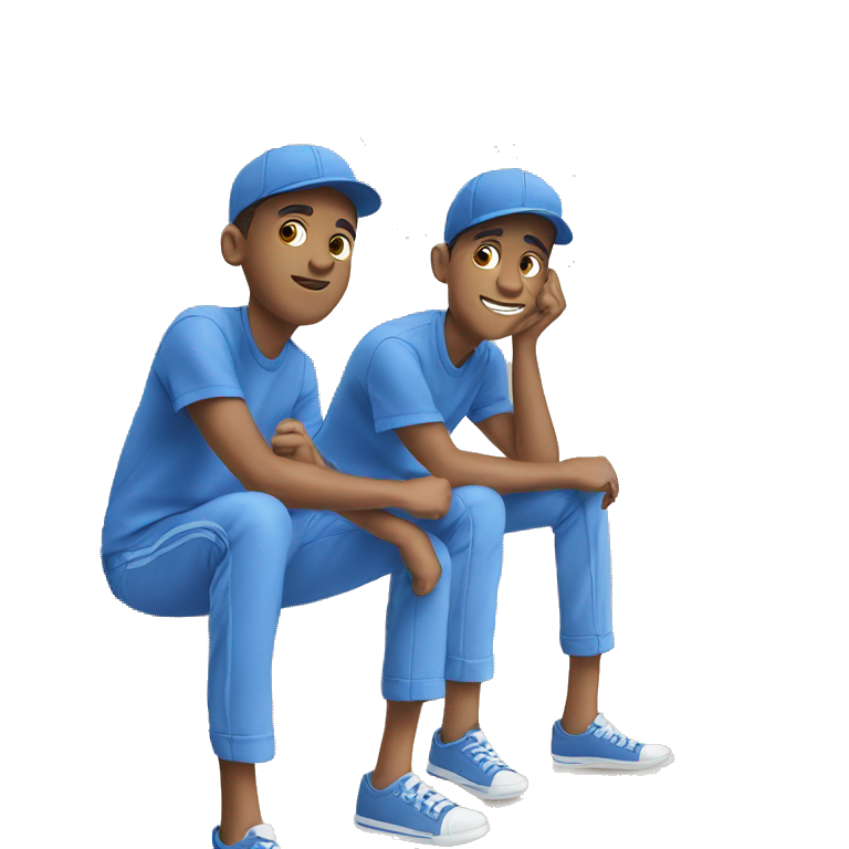 two boys in blue shirts emoji