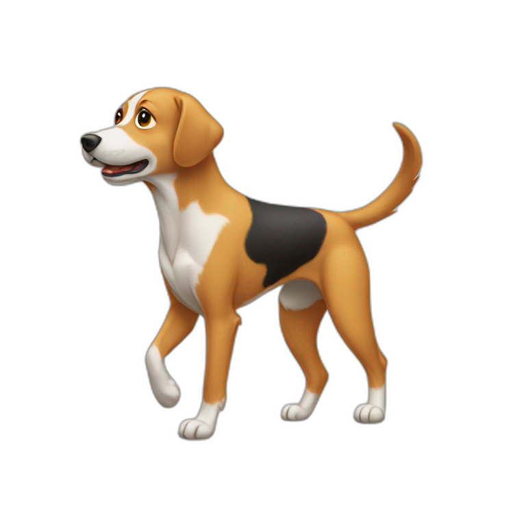 Dog-walking-itself emoji