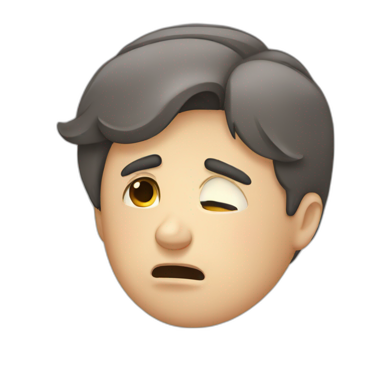 vector art of a man crying emoji