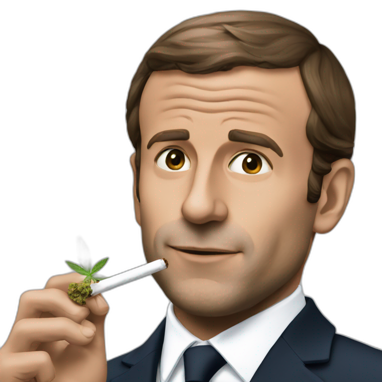 Macron smoke weed emoji