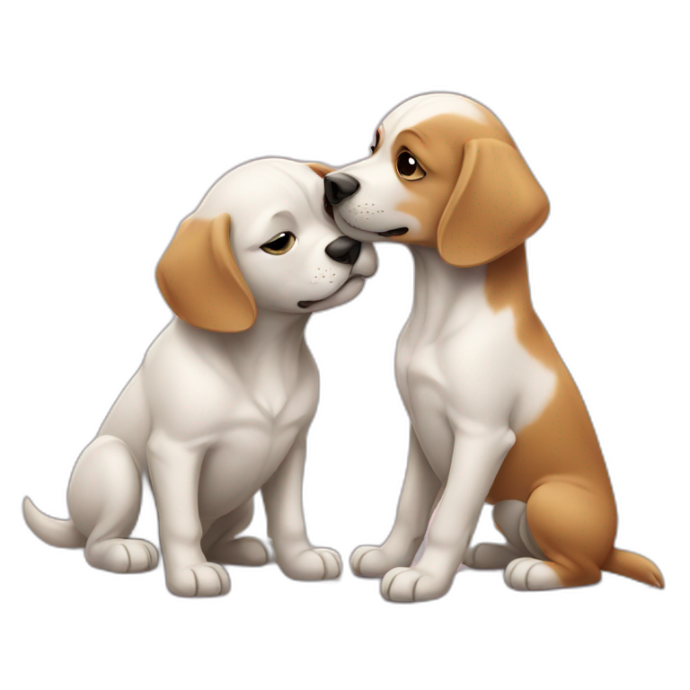 Dogs kissing each other  emoji