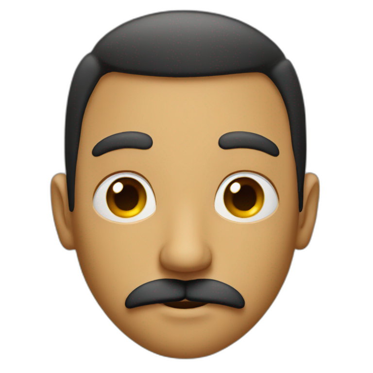 a guy with a nose mustach emoji