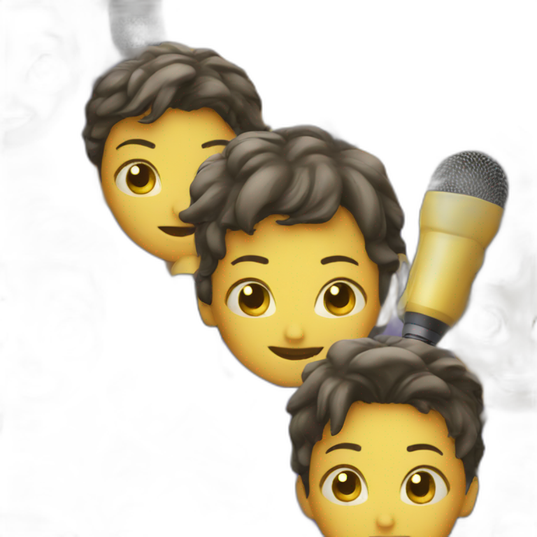 children with microphones emoji