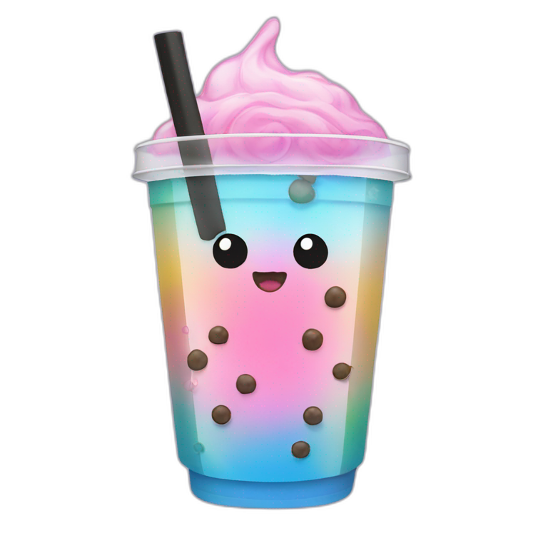prismatic bubble tea emoji