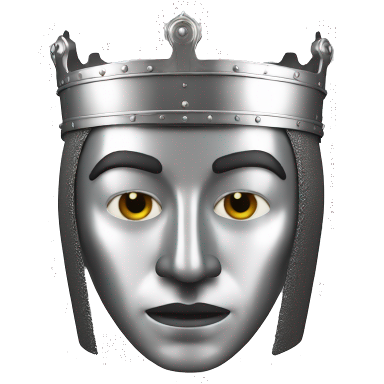king baldwin IV in silver full face mask up emoji