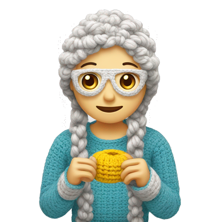 someone crocheting  emoji