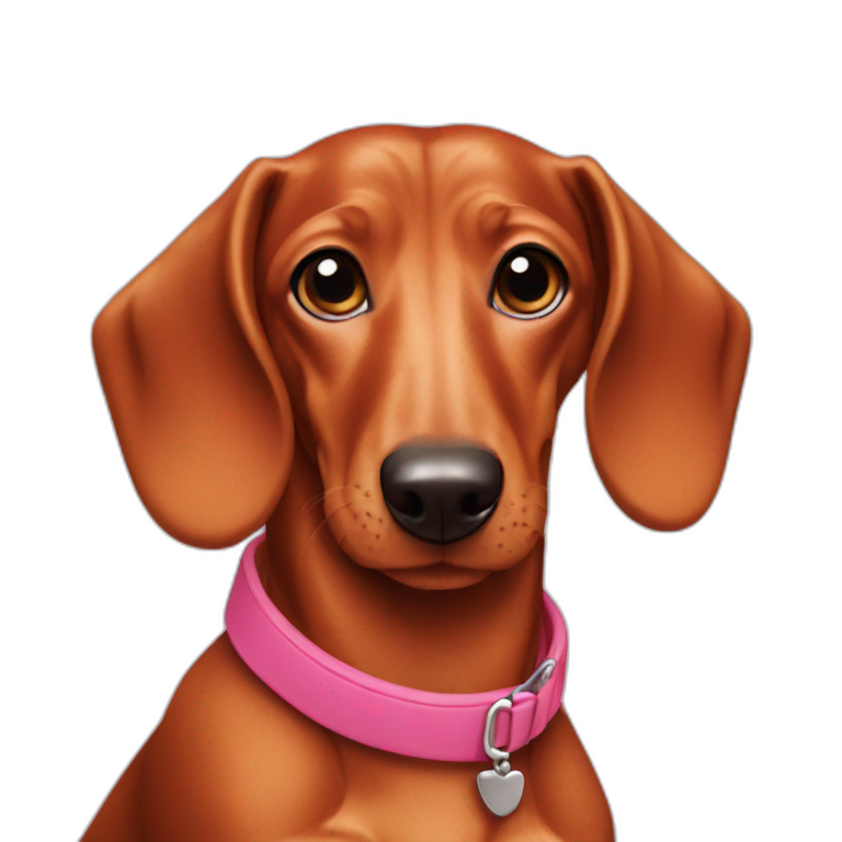 dachshund-red coat pink nose emoji