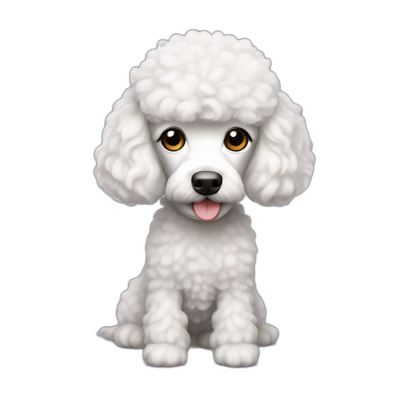 Poodle white mini emoji