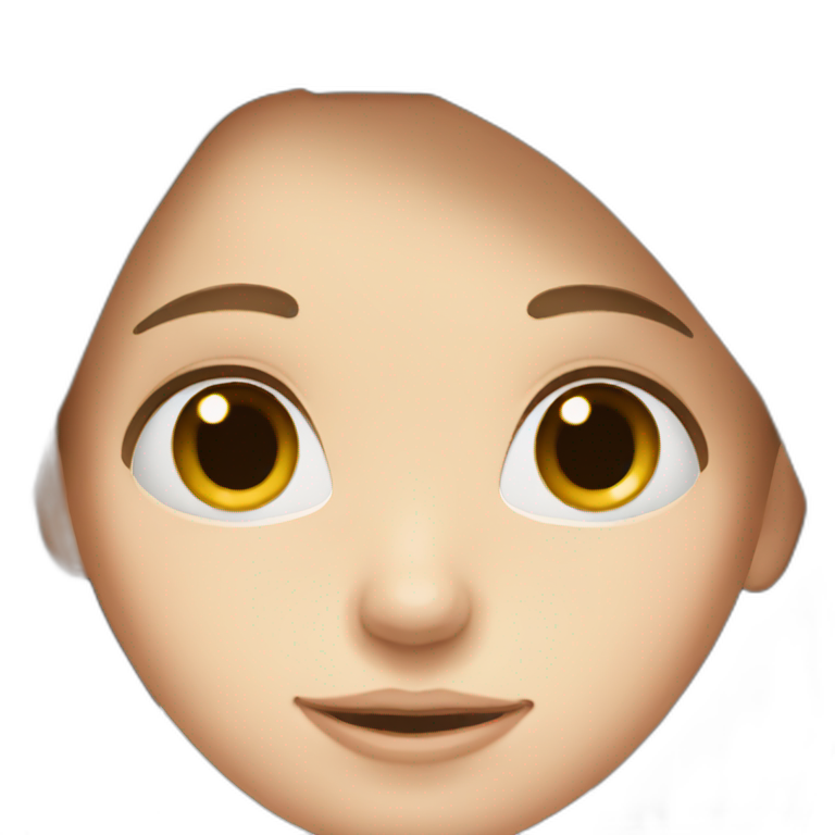Girl head, brown long hair, pale skin emoji