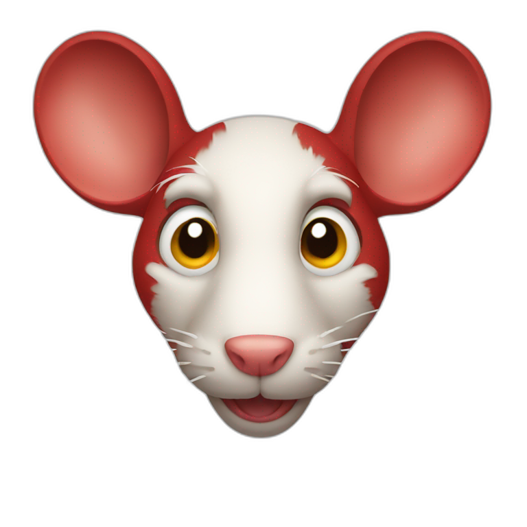 Red rat face  emoji