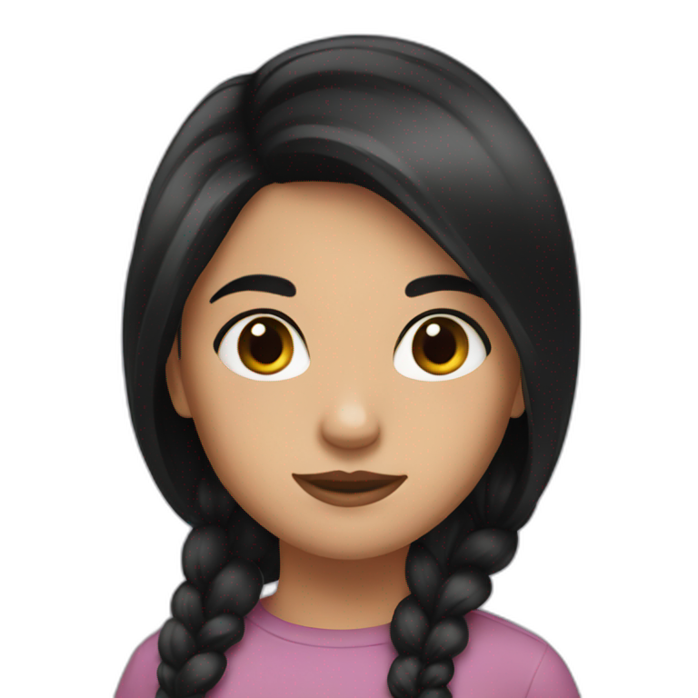 A girl with black hair emoji