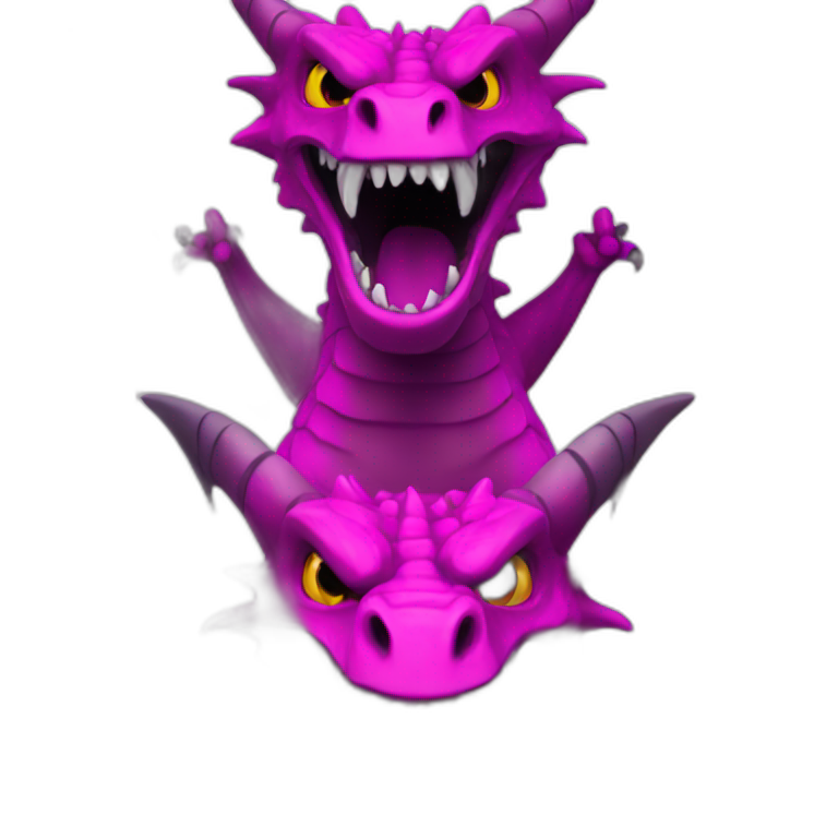 black and magenta angry dragon emoji