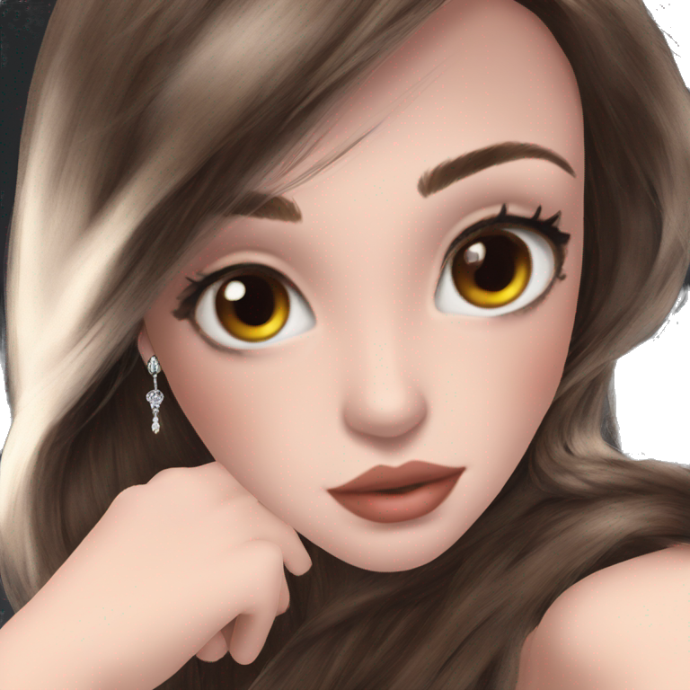 serene girl with brown hair emoji