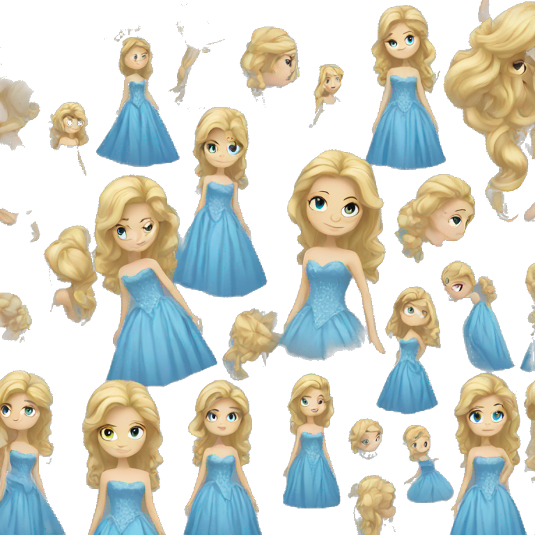 blond princess blue gown emoji