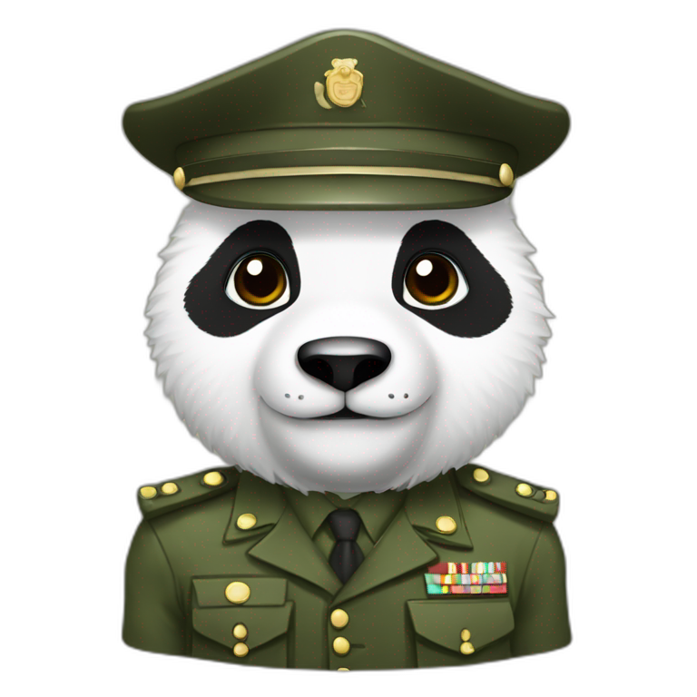 Panda militar tierno emoji