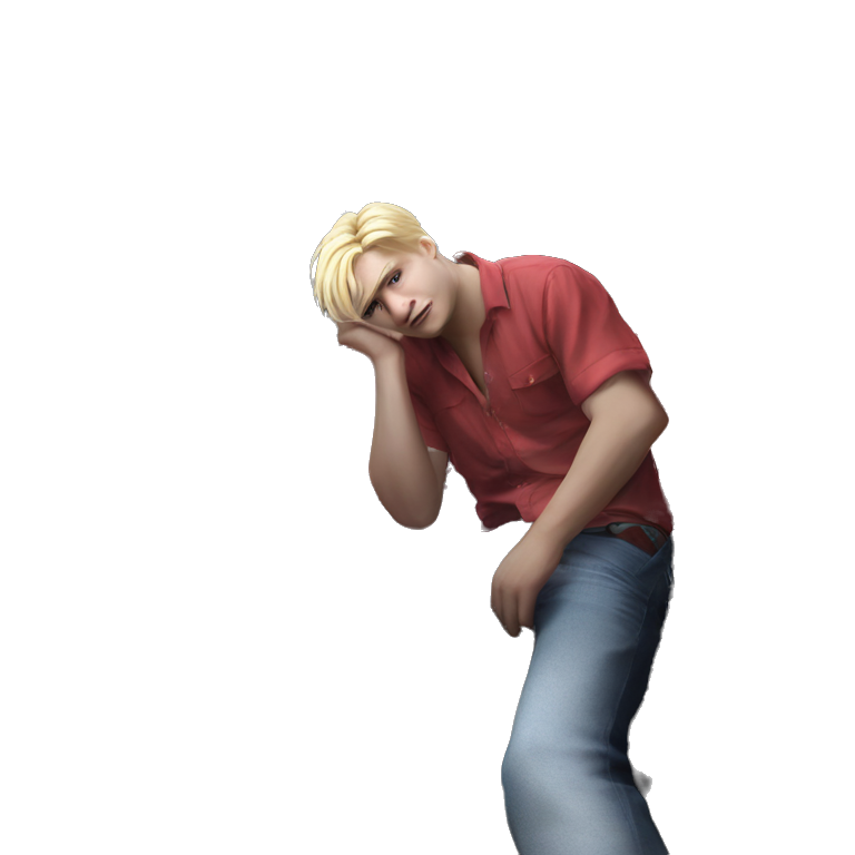 blonde boy in red shirt emoji