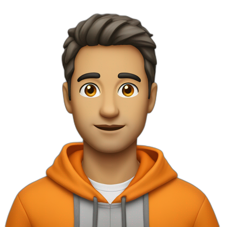 alfio bardolla with orange hoodie emoji