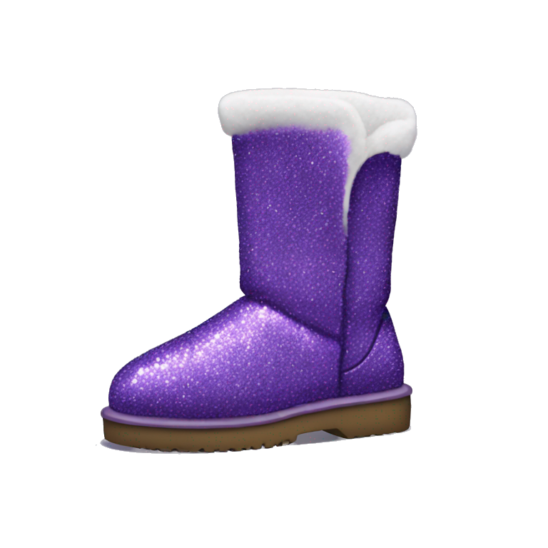Realistic purple glitter and fur Ugg boots. emoji AI Emoji Generator