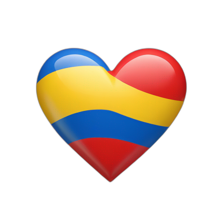 Red heart with Ukranian flag emoji