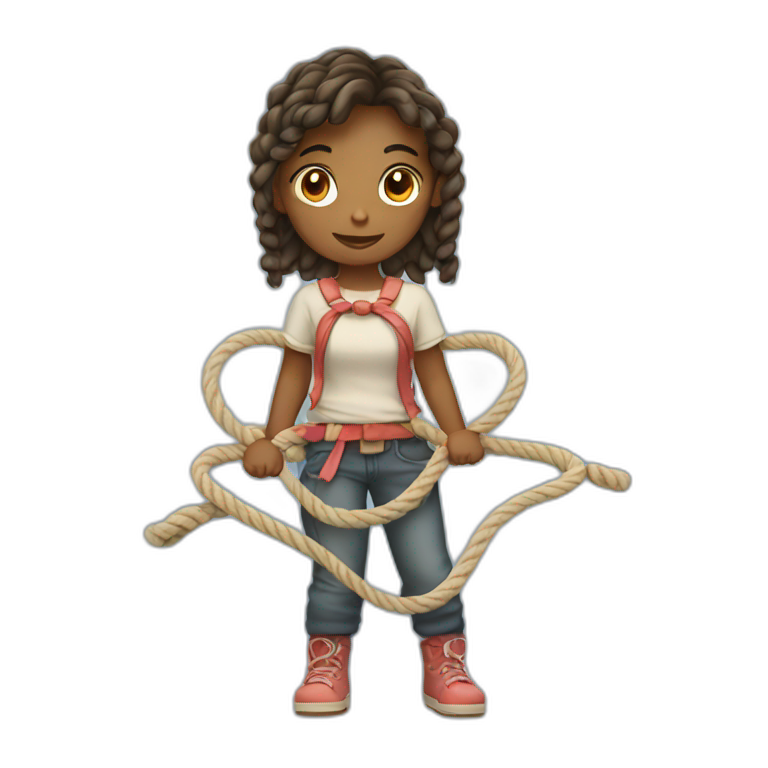 Girl with rope emoji
