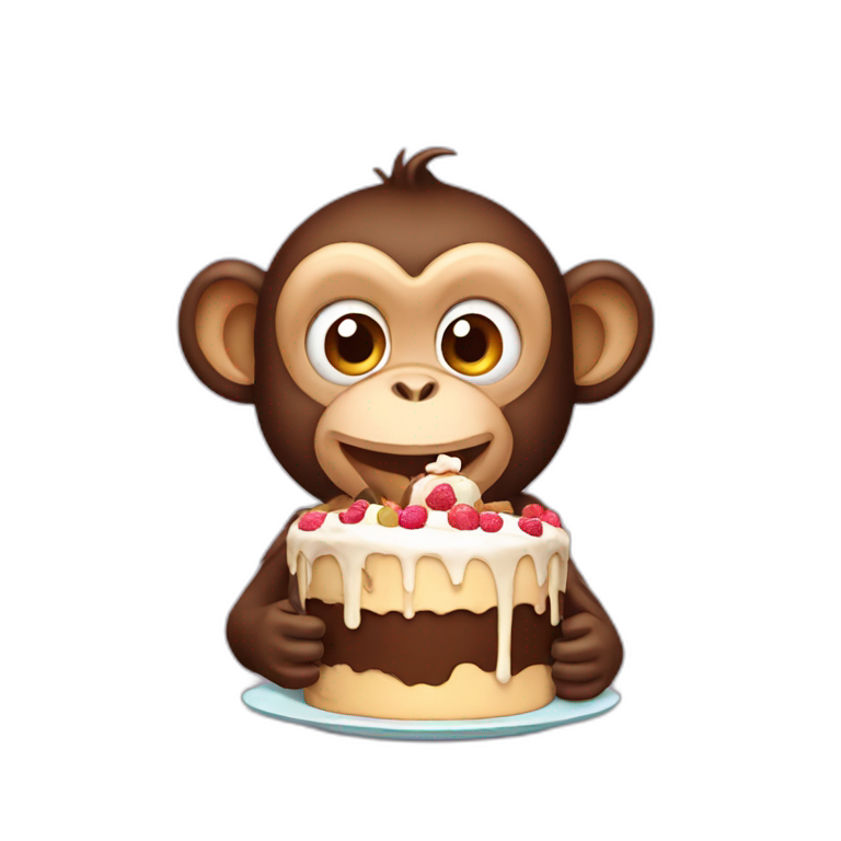 Monkey eating cake  emoji