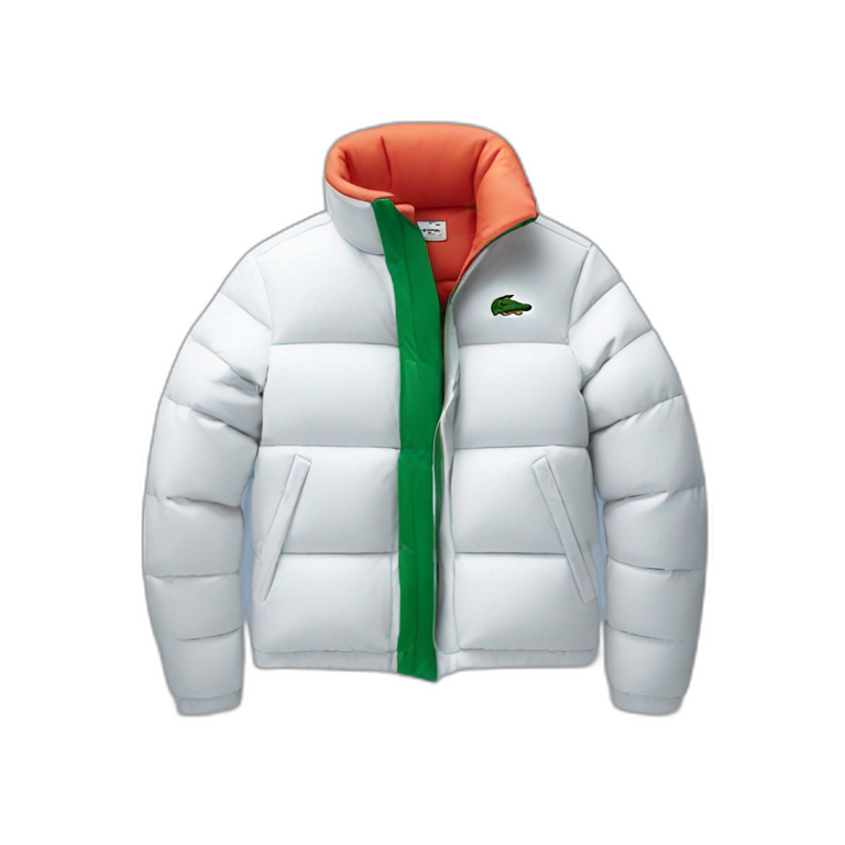 Lacoste puffer jacket emoji