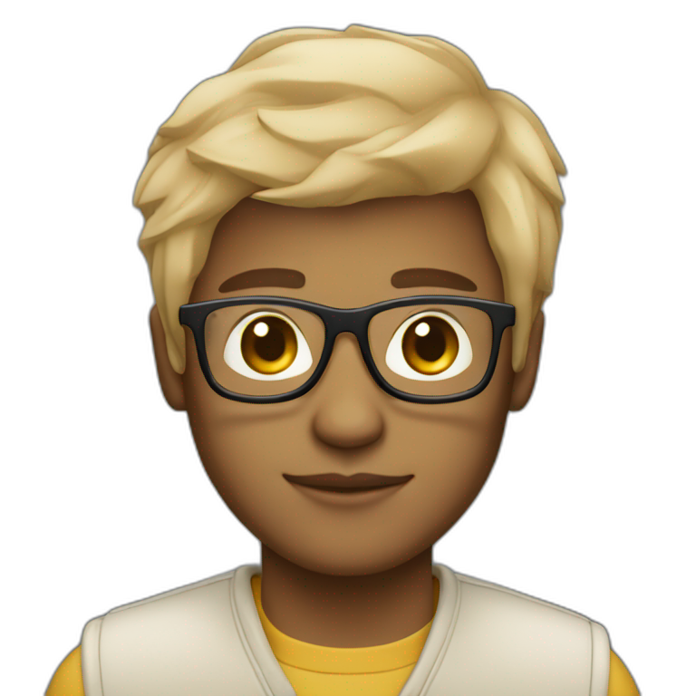 Light skin tone Programmer with glasses emoji