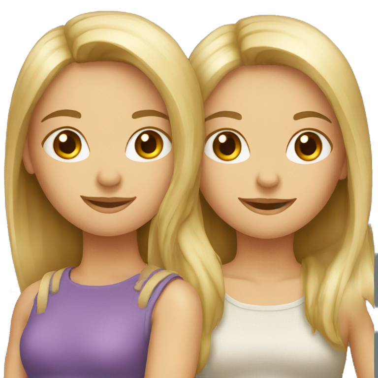 two caucasian girls emoji