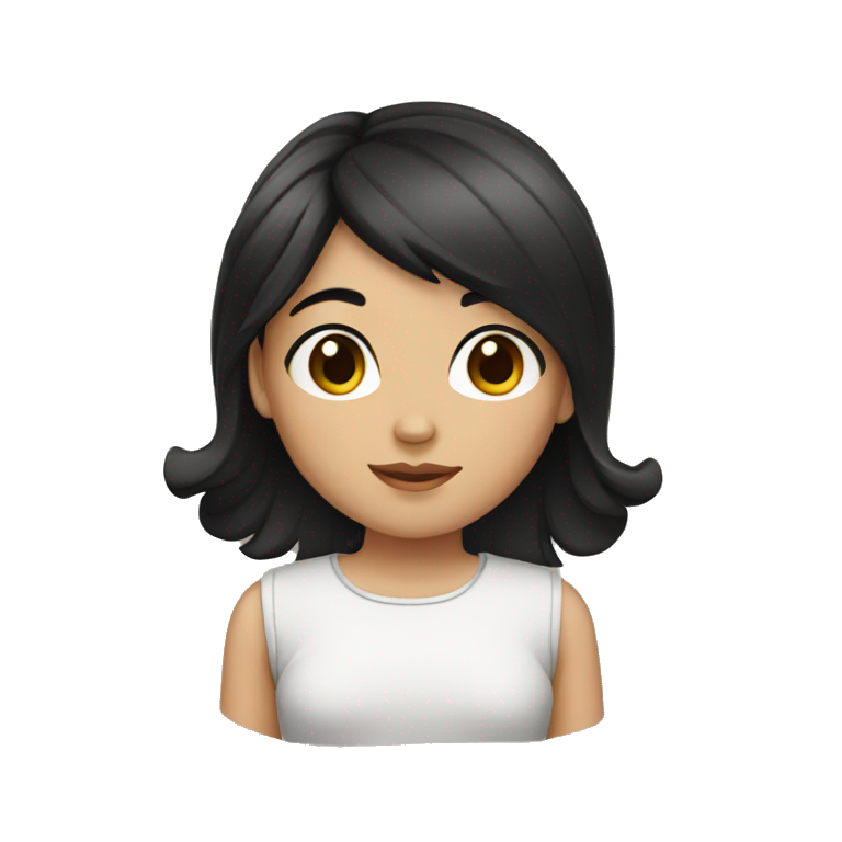 Girl with black hair and brown eyes emoji
