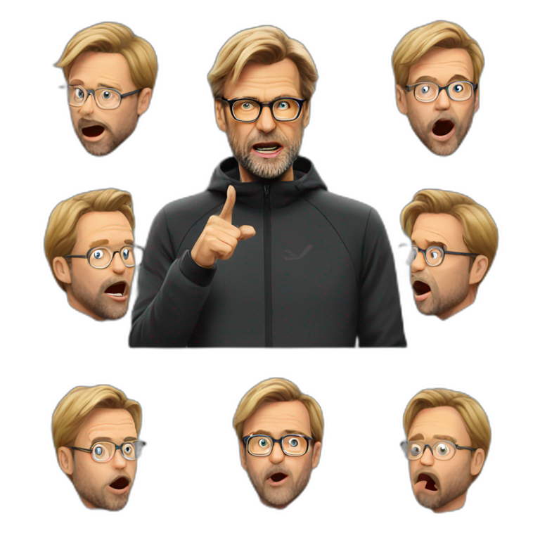 jurgen Klopp is doing "kiss" gesture emoji