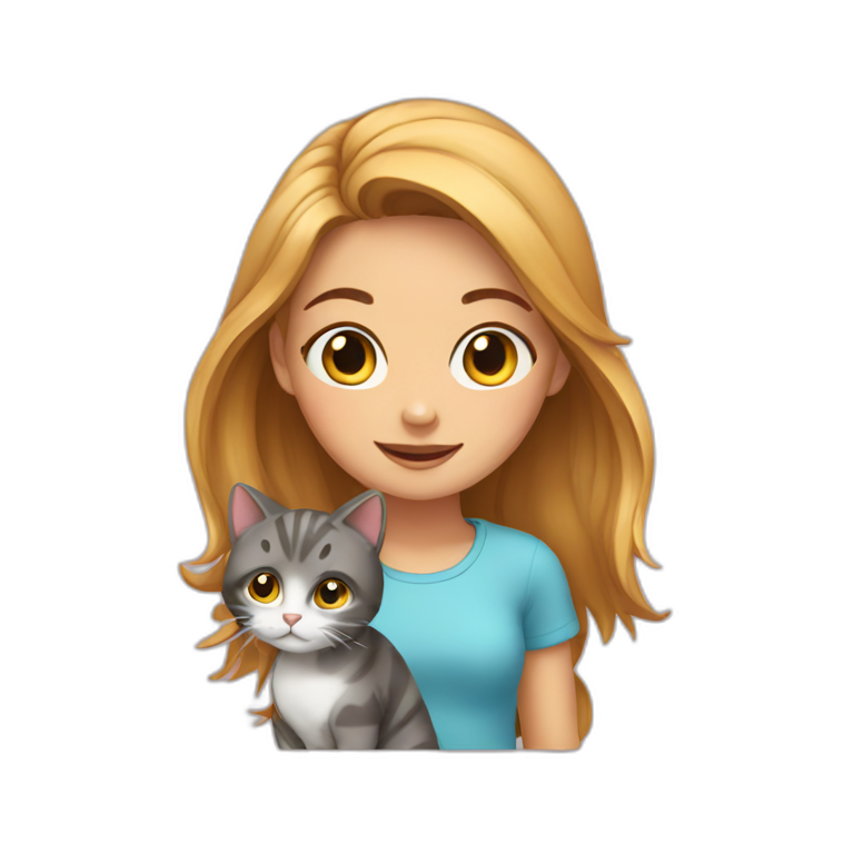 Girl have a cat emoji