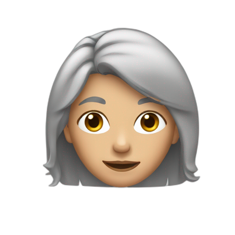 Grey hair fitness woman emoji