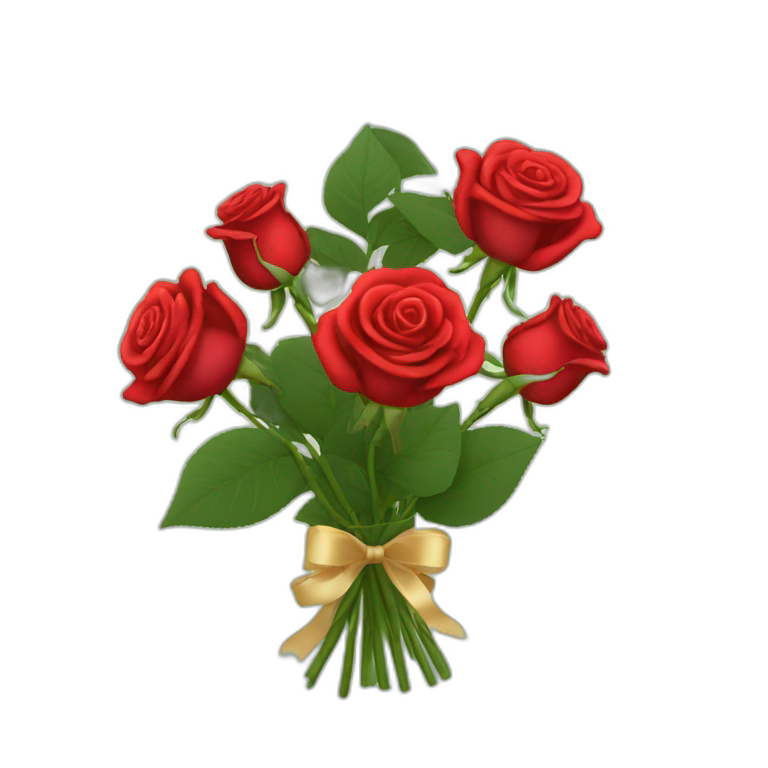 bouquet of 6 red roses emoji