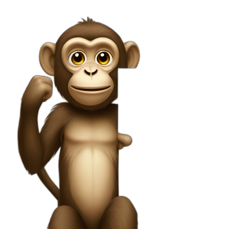Monkey holding 1  sign emoji