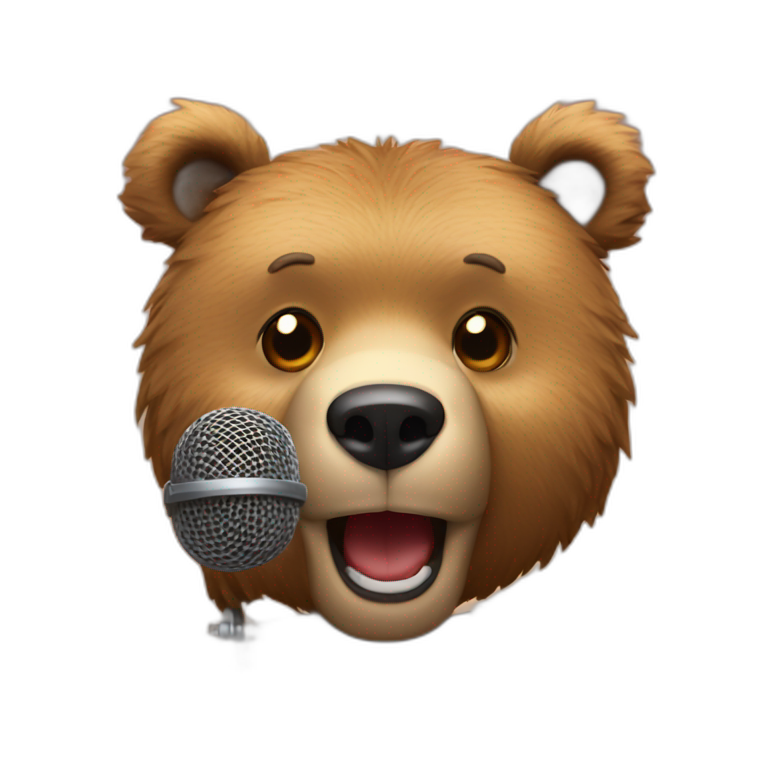 Bear have microphone emoji