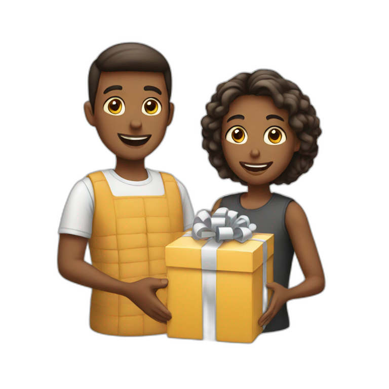 person gifting to another person emoji