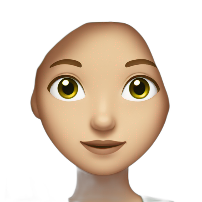 girl with long light brown hair and green eyes  emoji