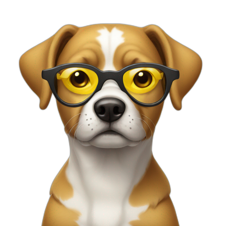 Dog with yellow glasses emoji