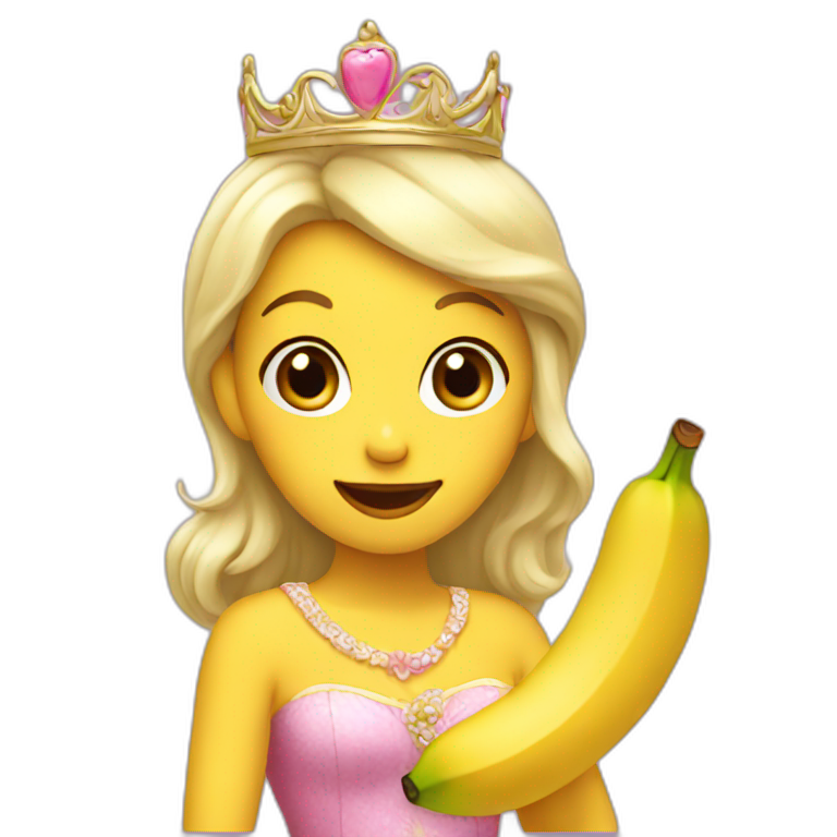 Princess eating a banana emoji