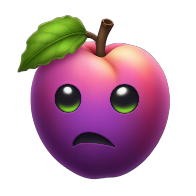 Poison purple peach emoji