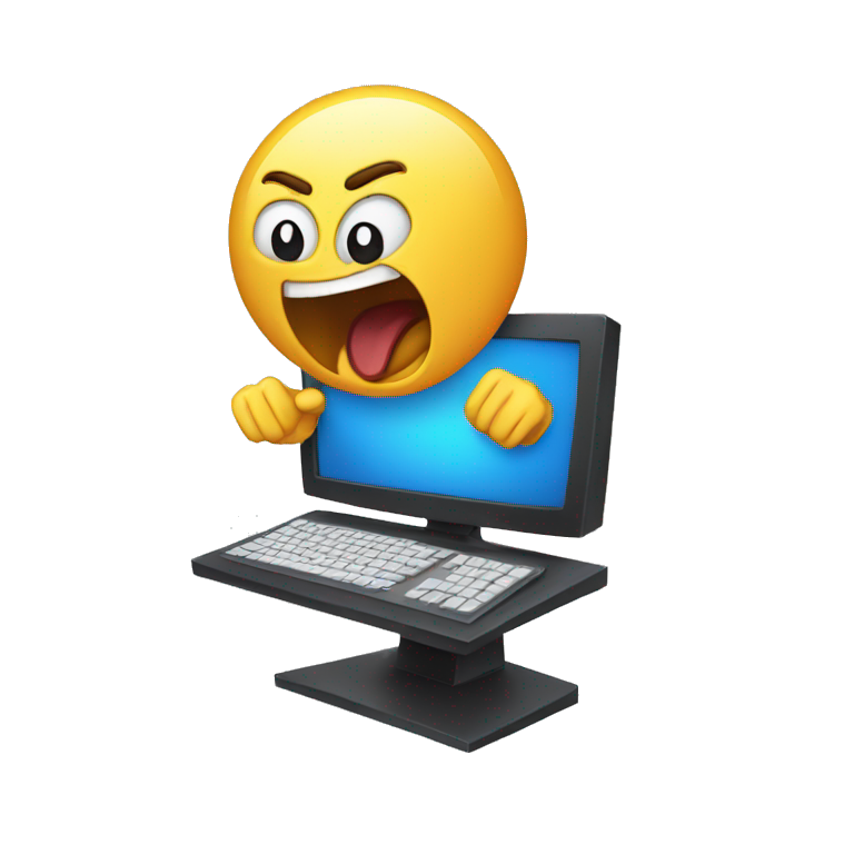 yelling at computer emoji