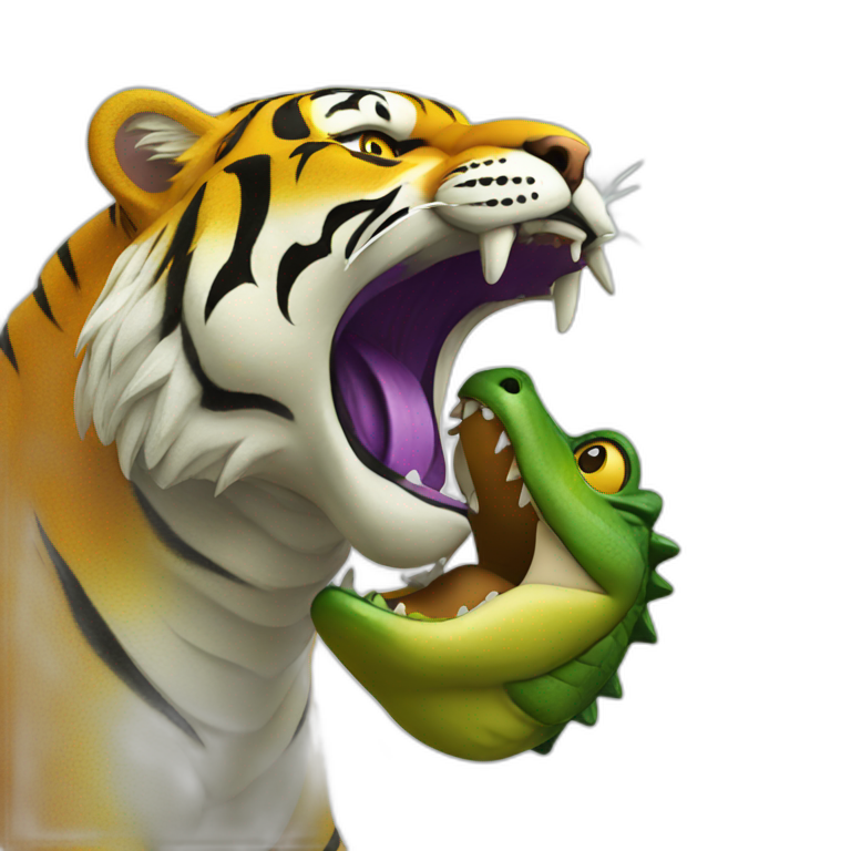 LSU Tiger Kissing Aligator emoji