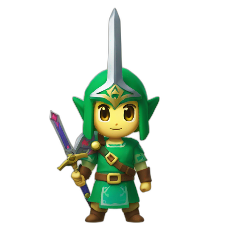 zelda has got a master sword in zelda game emoji