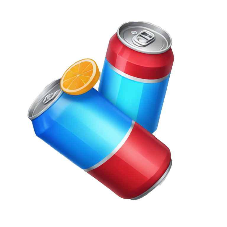 red and blue energy drink emoji