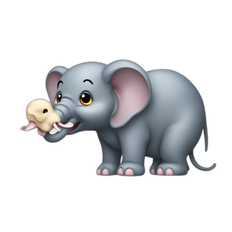 mouse devouring elephant emoji