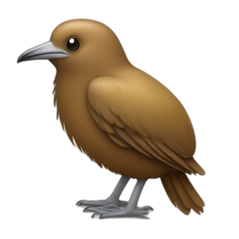 kiwi bird, cute little brown bird with a long thin beak emoji